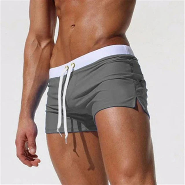 Oak & Coral | Men's Swim Shorts with Drawstring Waist and Side Slits