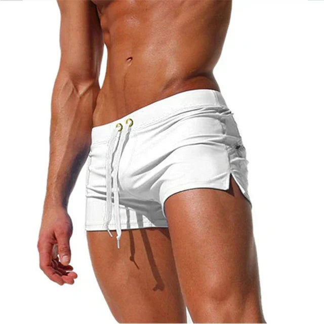 Oak & Coral | Men's Swim Shorts with Drawstring Waist and Side Slits