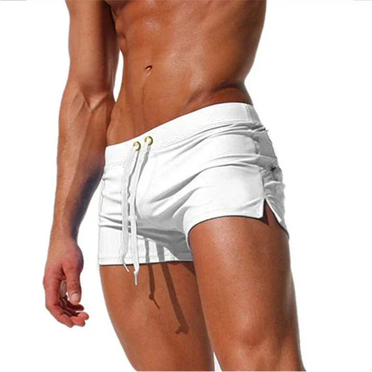 Oak & Coral | Men's Swim Shorts with Drawstring Waist and Side Slits