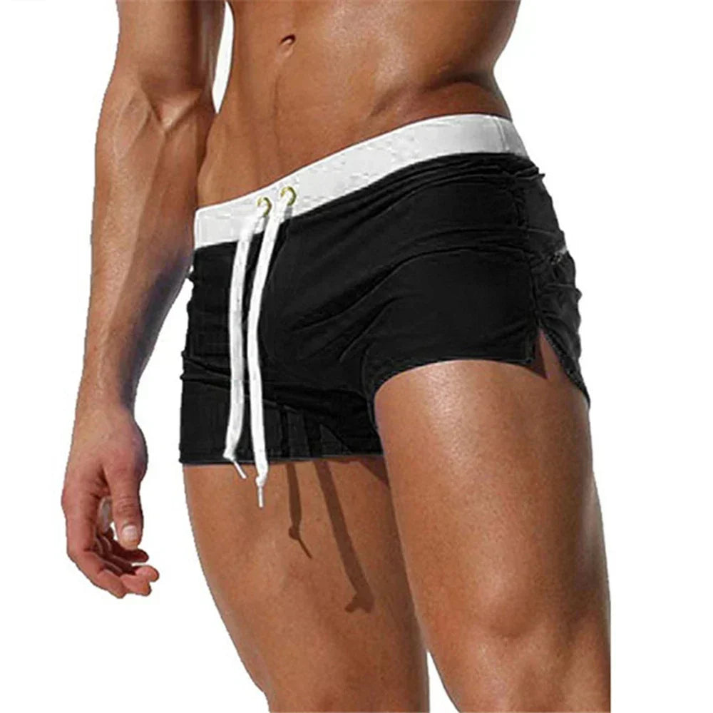 Oak & Coral | Men's Swim Shorts with Drawstring Waist and Side Slits