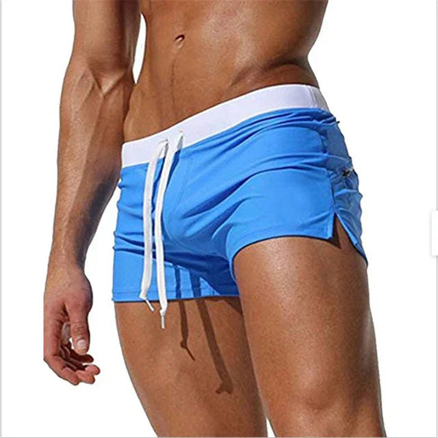 Oak & Coral | Men's Swim Shorts with Drawstring Waist and Side Slits