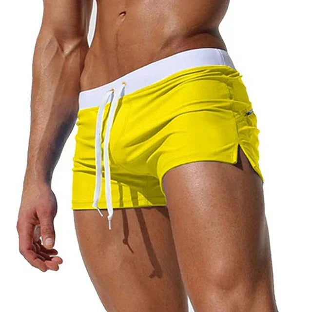 Oak & Coral | Men's Swim Shorts with Drawstring Waist and Side Slits