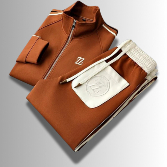 Oak & Coral | Men's Tracksuit Set with Side Stripe Detail