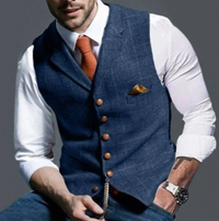 Men's Classic Tweed V-Neck Vest