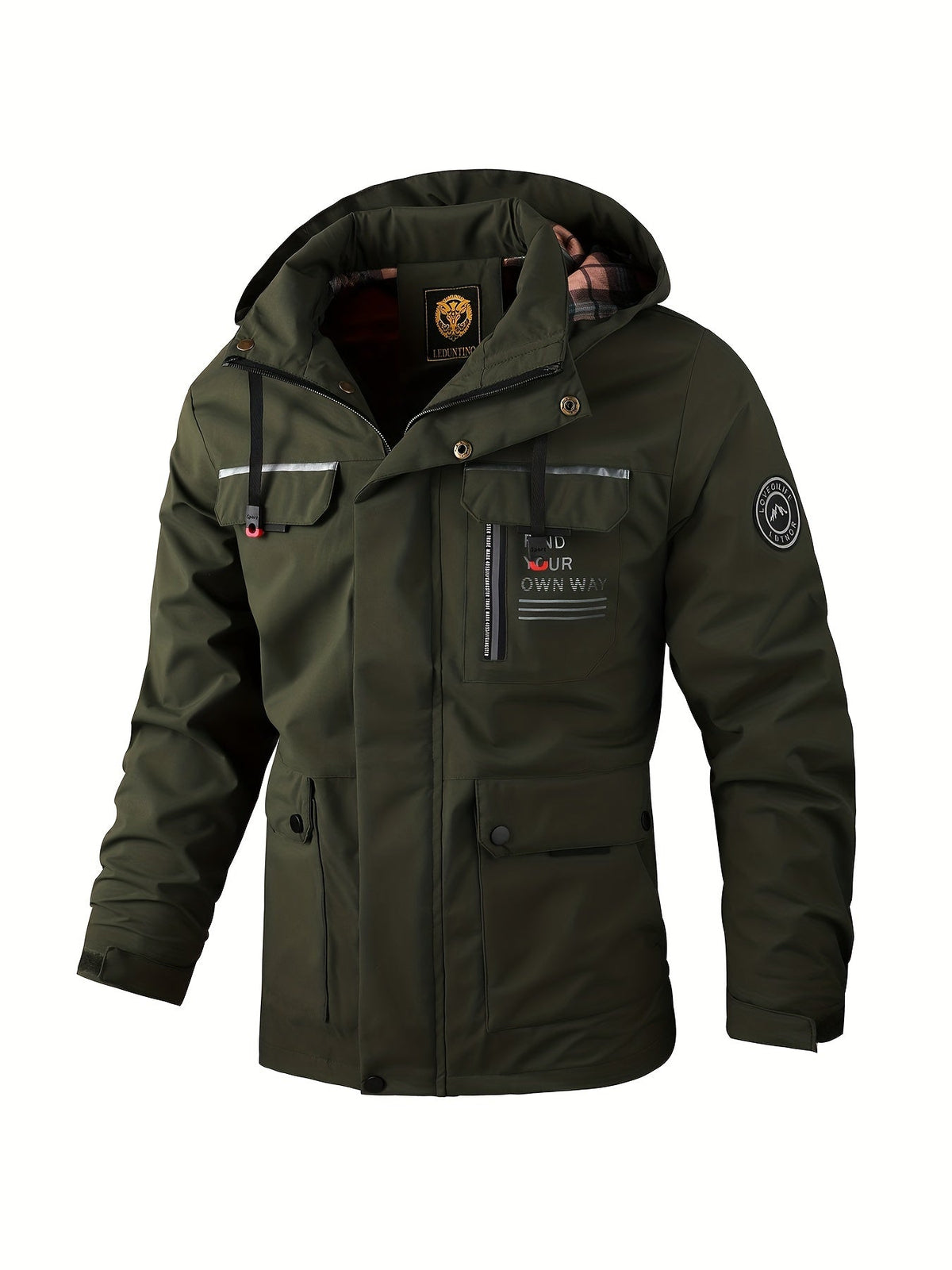 Oak & Coral | Men's Waterproof Winter Parka Jacket with Hood