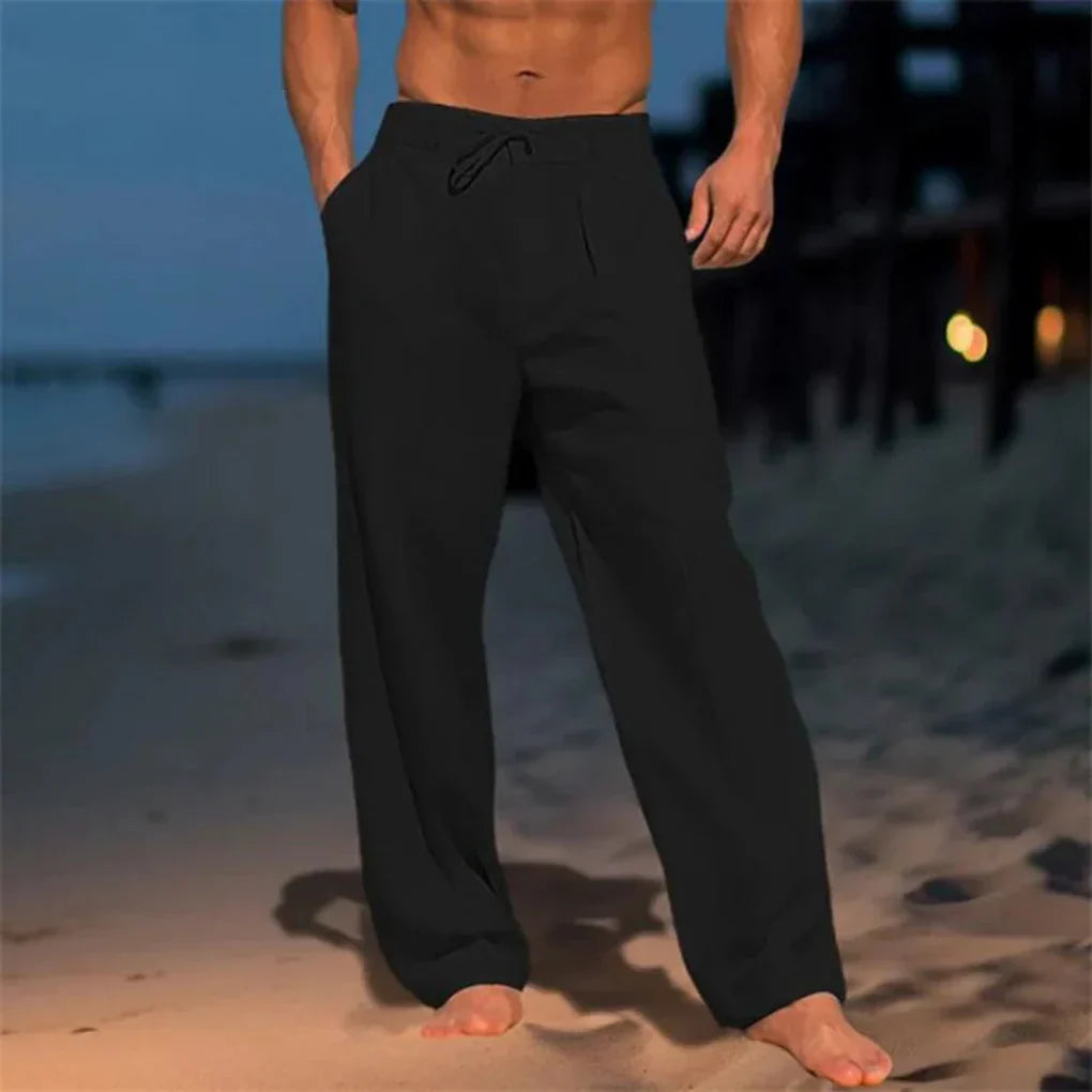Oak & Coral | Men's Wide Leg Dress Pants with Drawstring Waist