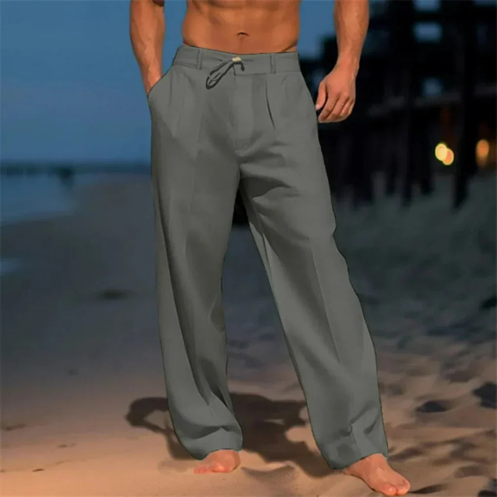 Oak & Coral | Men's Wide Leg Dress Pants with Drawstring Waist