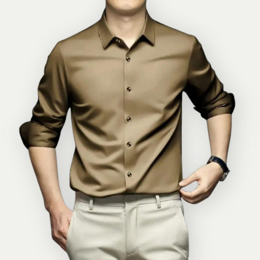 Oak & Coral | Men's Wrinkle-Free Dress Shirt with Button-Down Collar