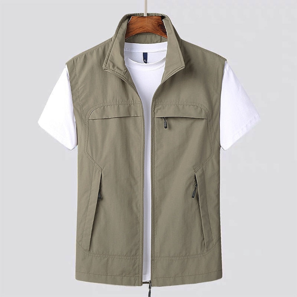 Oak & Coral | Men's Zip-Up Vest with Pockets
