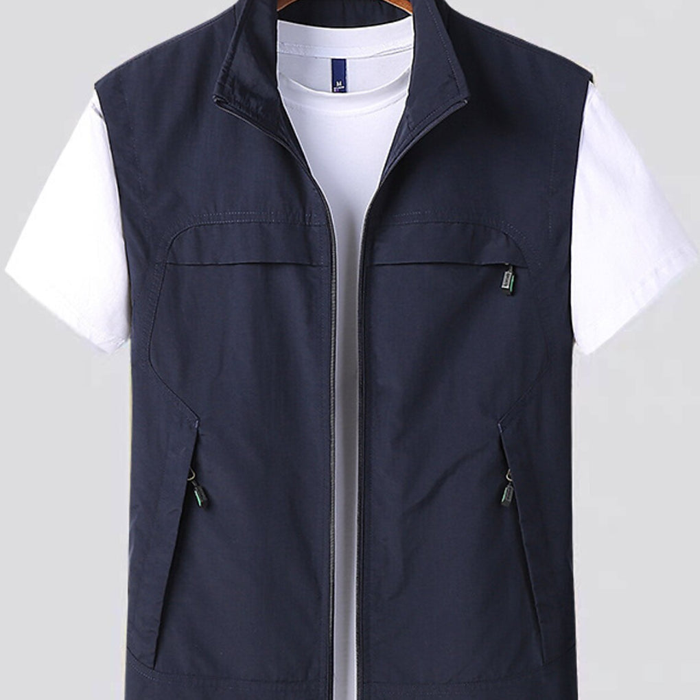 Oak & Coral | Men's Zip-Up Vest with Pockets