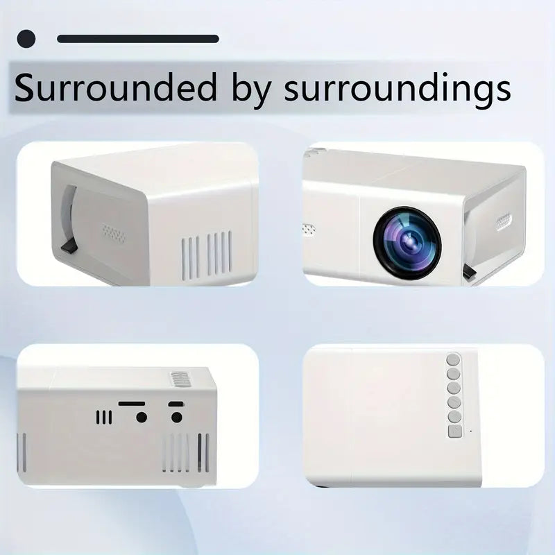Oak & Coral | Mini Portable LED Projector for Home & Office