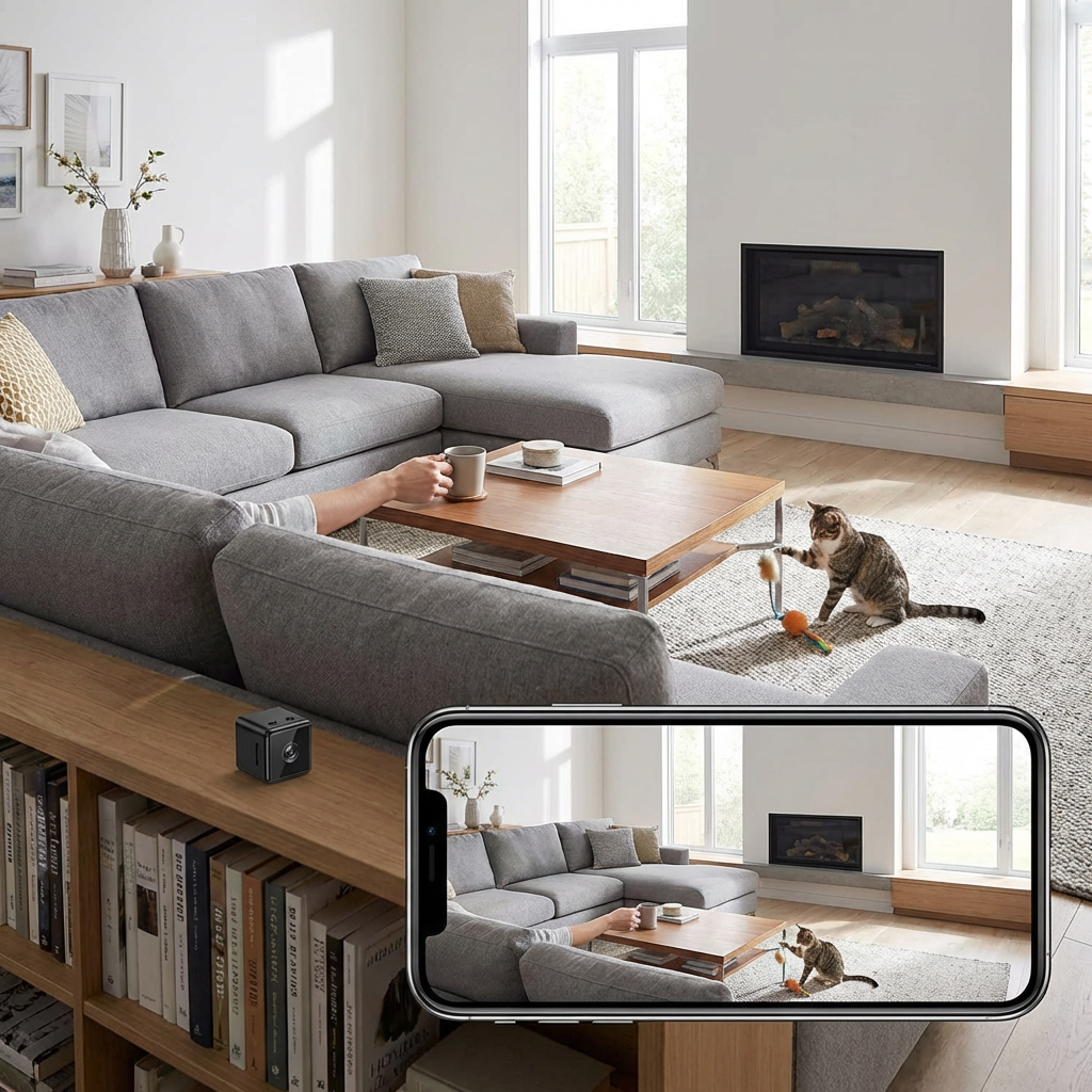 Oak & Coral | Mini Wireless Security Camera with App Control