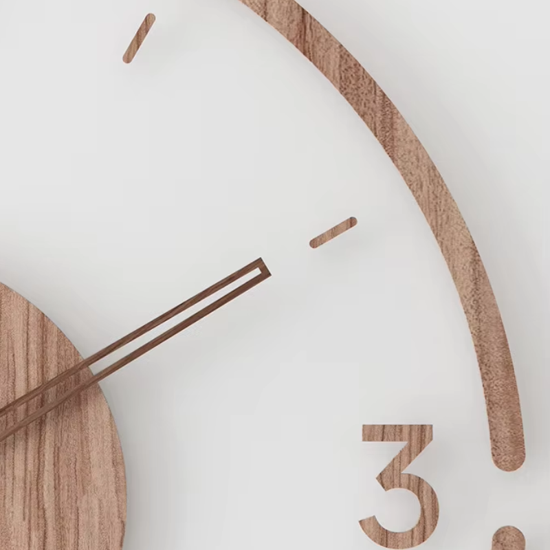 Oak & Coral | Modern Wall Clock in Wood – Minimalist and Elegant Design for the Living Room