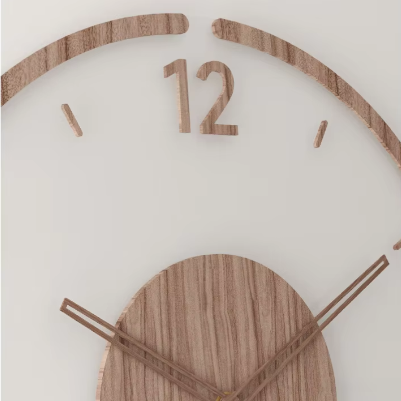 Oak & Coral | Modern Wall Clock in Wood – Minimalist and Elegant Design for the Living Room