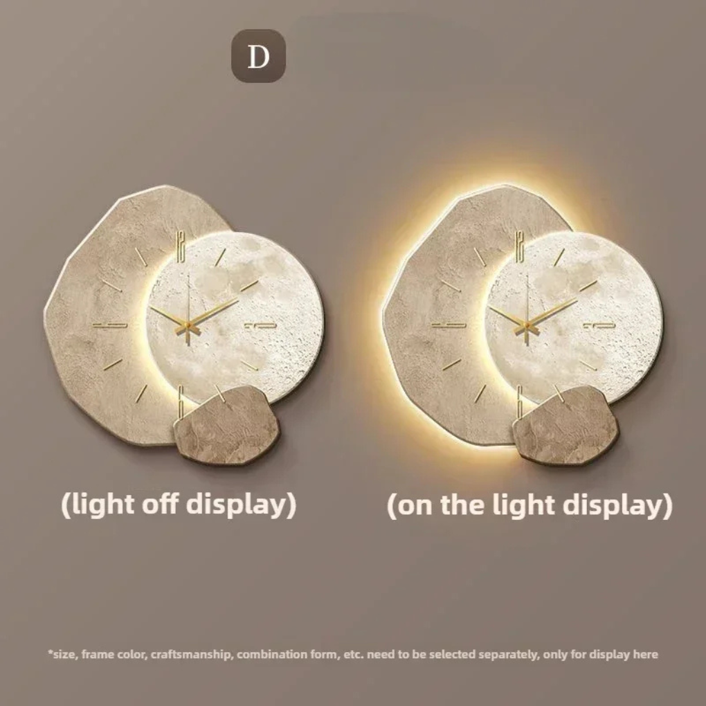 Oak & Coral | Modern Wall Clock with Integrated Light