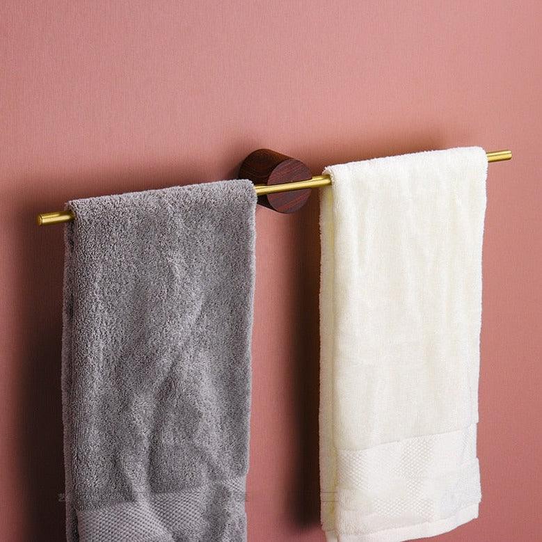 Oak & Coral | Modern Wall Towel Holder with Minimalist Design