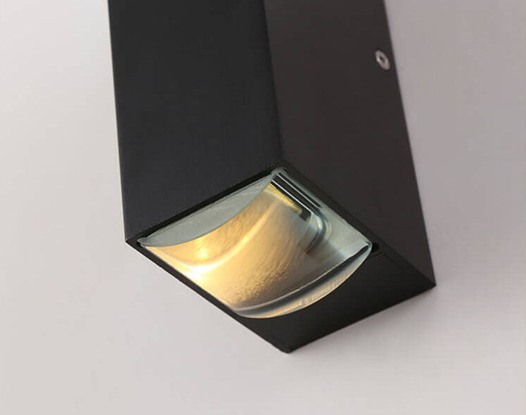 Oak & Coral | Modern Waterproof LED Outdoor Wall Light | Rectangular Up/Down Aluminum Fixture