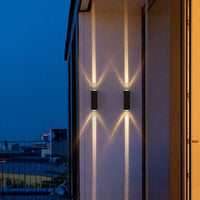 Oak & Coral | Modern Waterproof LED Outdoor Wall Light | Rectangular Up/Down Aluminum Fixture