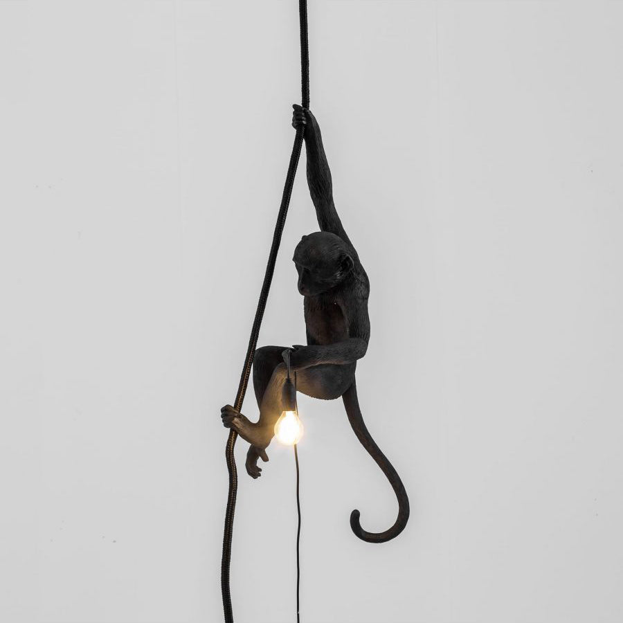 Oak & Coral | Monkey Pendant Light | Sculptural Design Object
