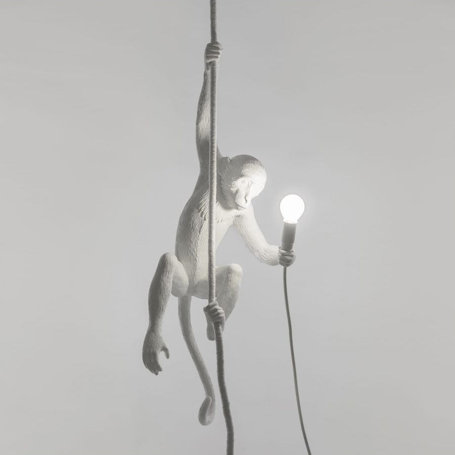 Oak & Coral | Monkey Pendant Light | Sculptural Design Object