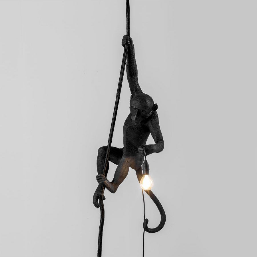 Oak & Coral | Monkey Pendant Light | Sculptural Design Object
