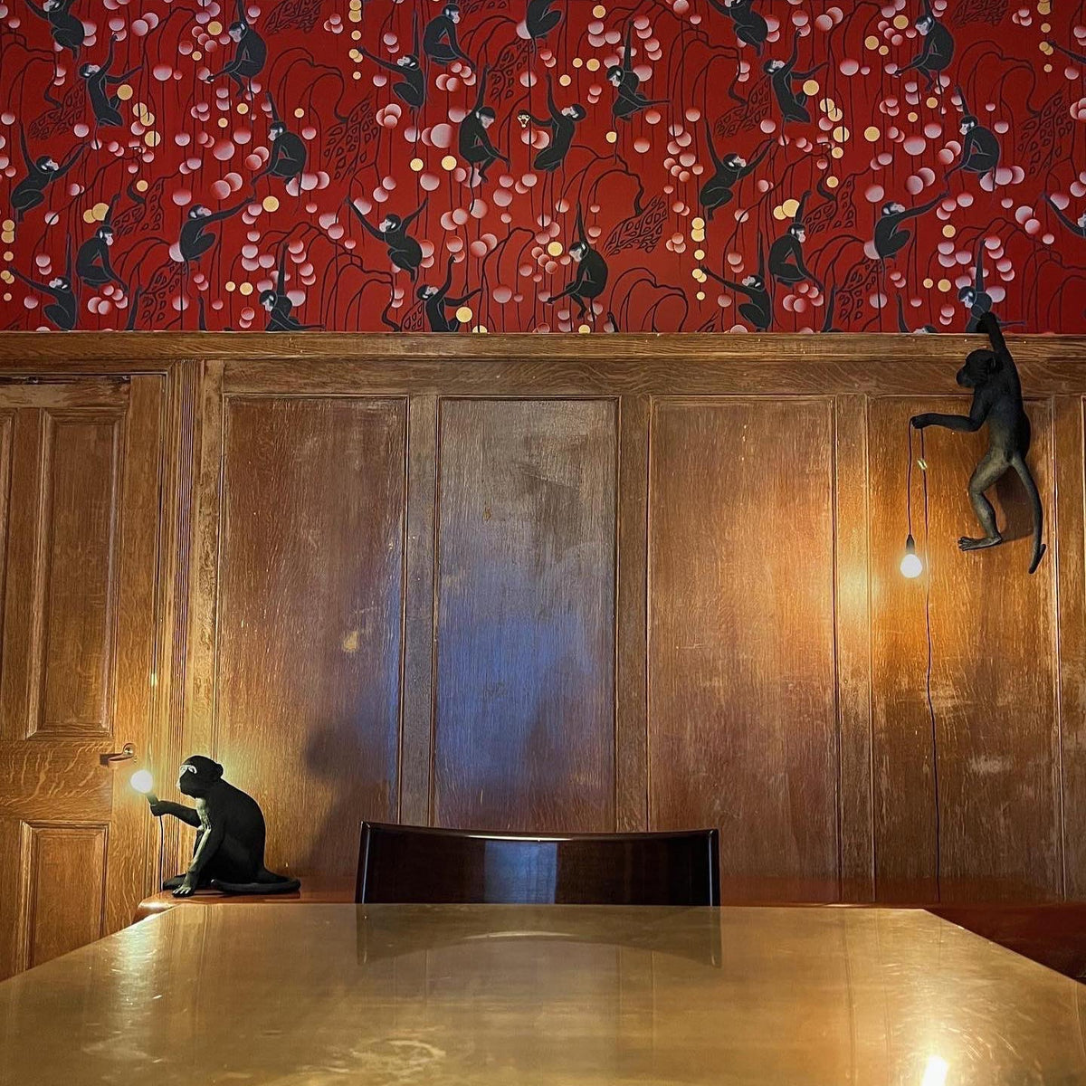 Oak & Coral | Monkey Pendant Light | Sculptural Design Object