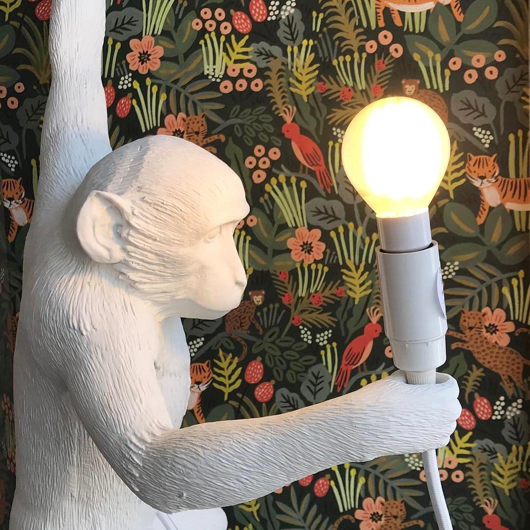 Oak & Coral | Monkey Pendant Light | Sculptural Design Object