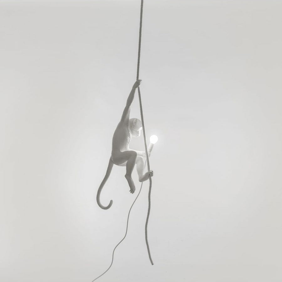 Oak & Coral | Monkey Pendant Light | Sculptural Design Object