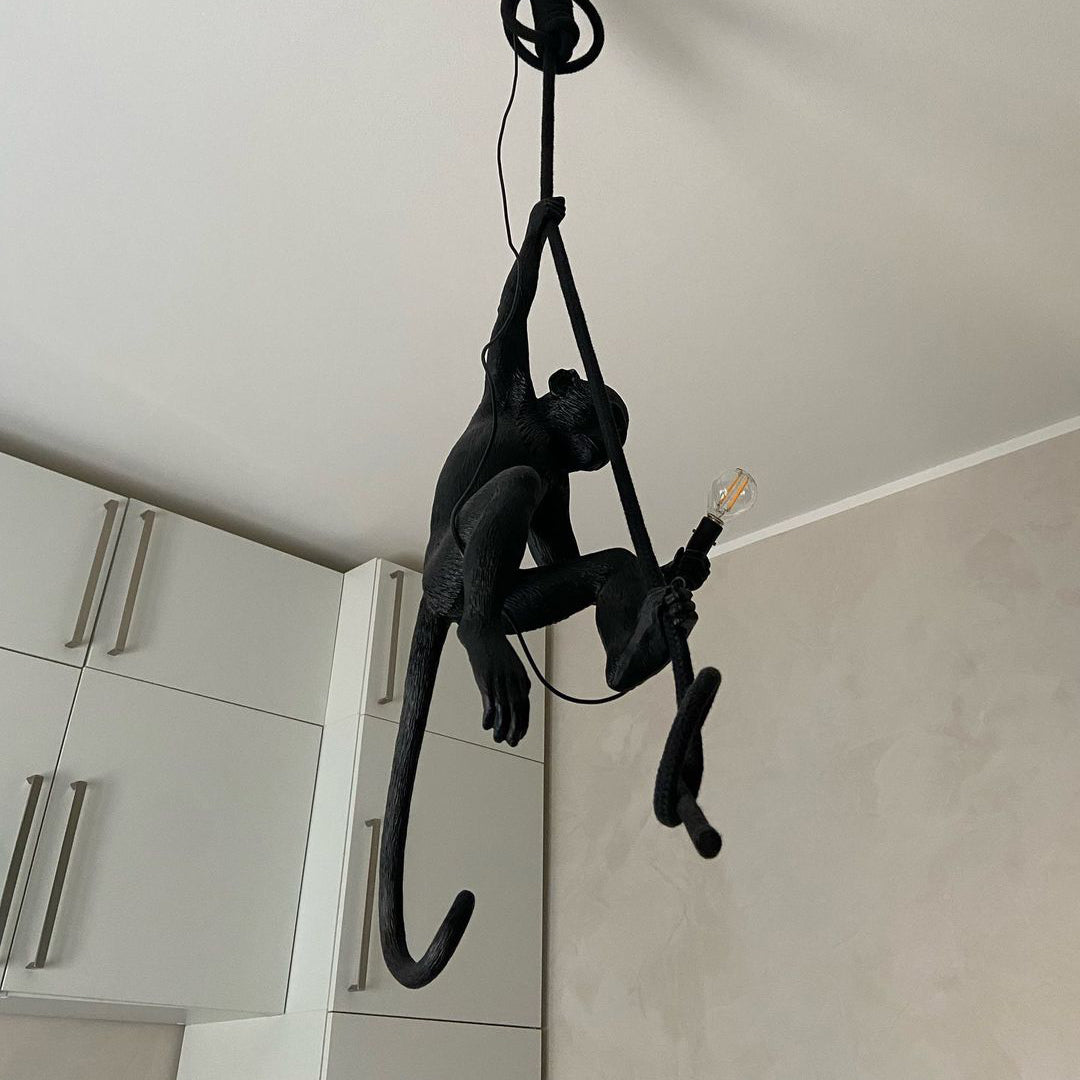 Oak & Coral | Monkey Pendant Light | Sculptural Design Object