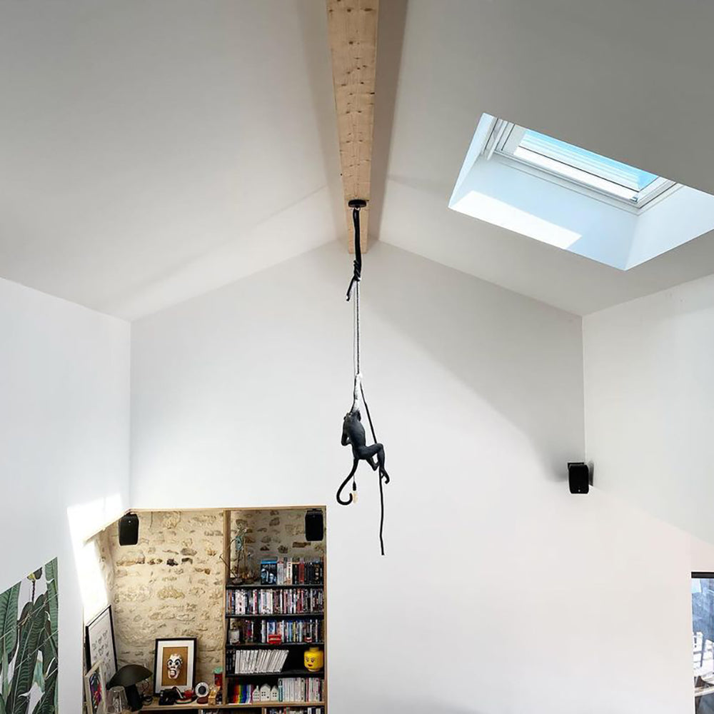 Oak & Coral | Monkey Pendant Light | Sculptural Design Object