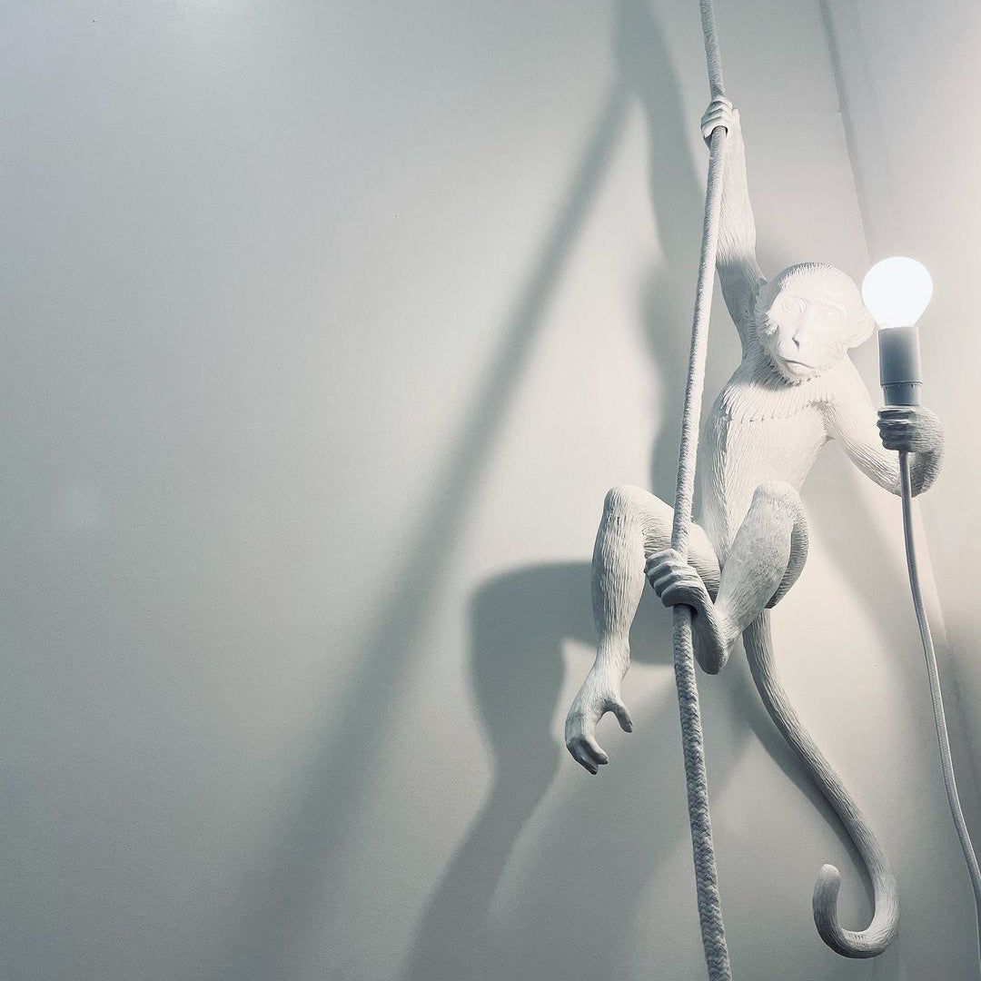 Oak & Coral | Monkey Pendant Light | Sculptural Design Object