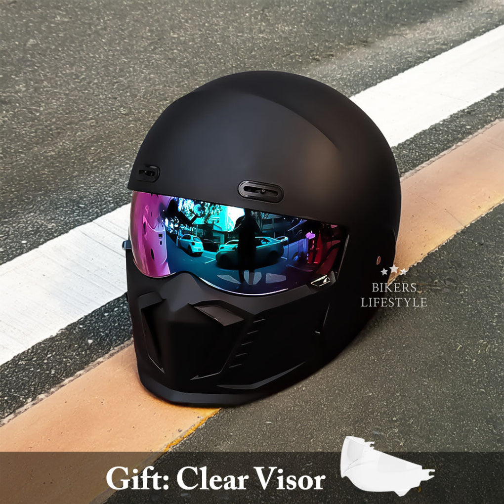 Oak & Coral | Motorcycle Full Face Helmet with Chin Guard