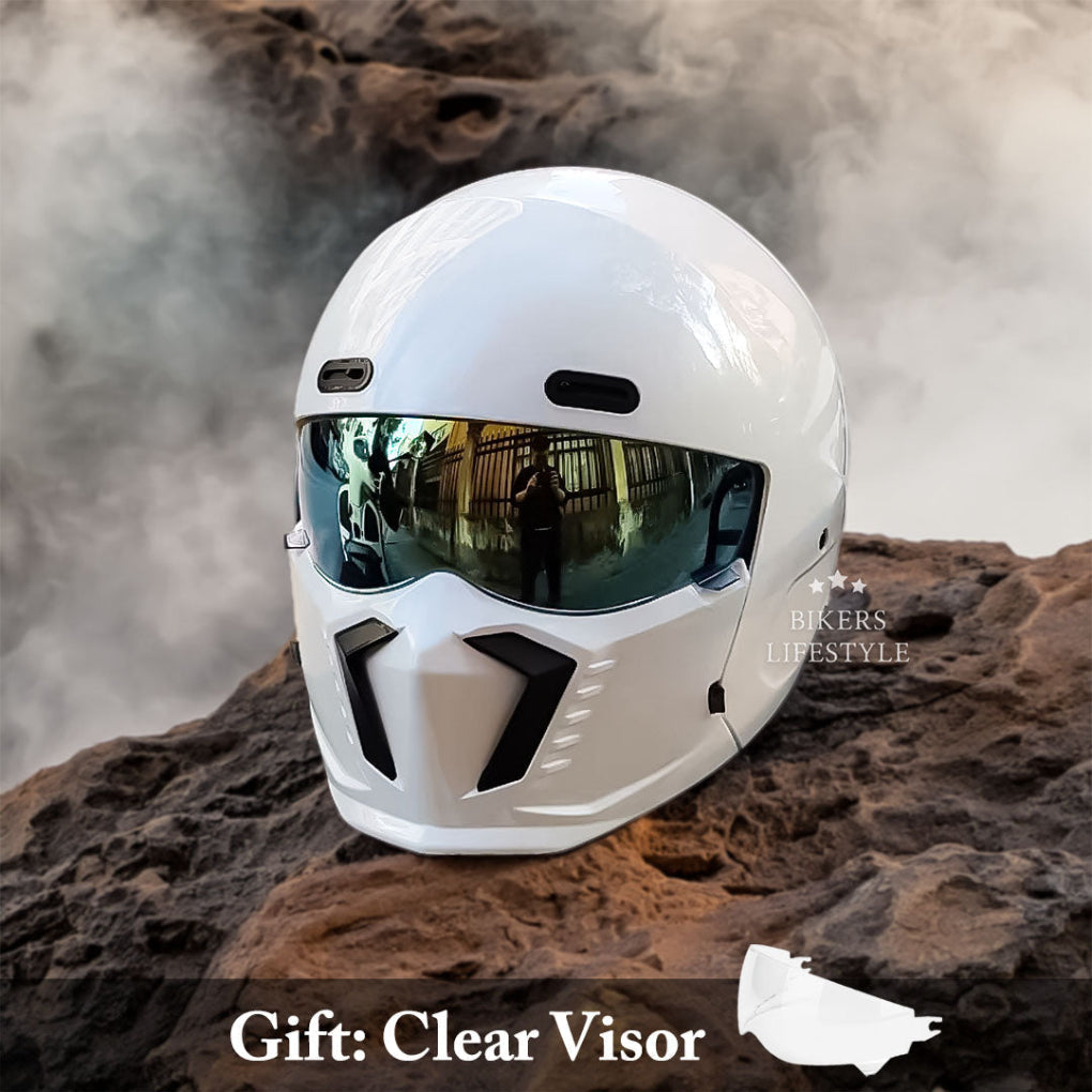 Oak & Coral | Motorcycle Full Face Helmet with Chin Guard