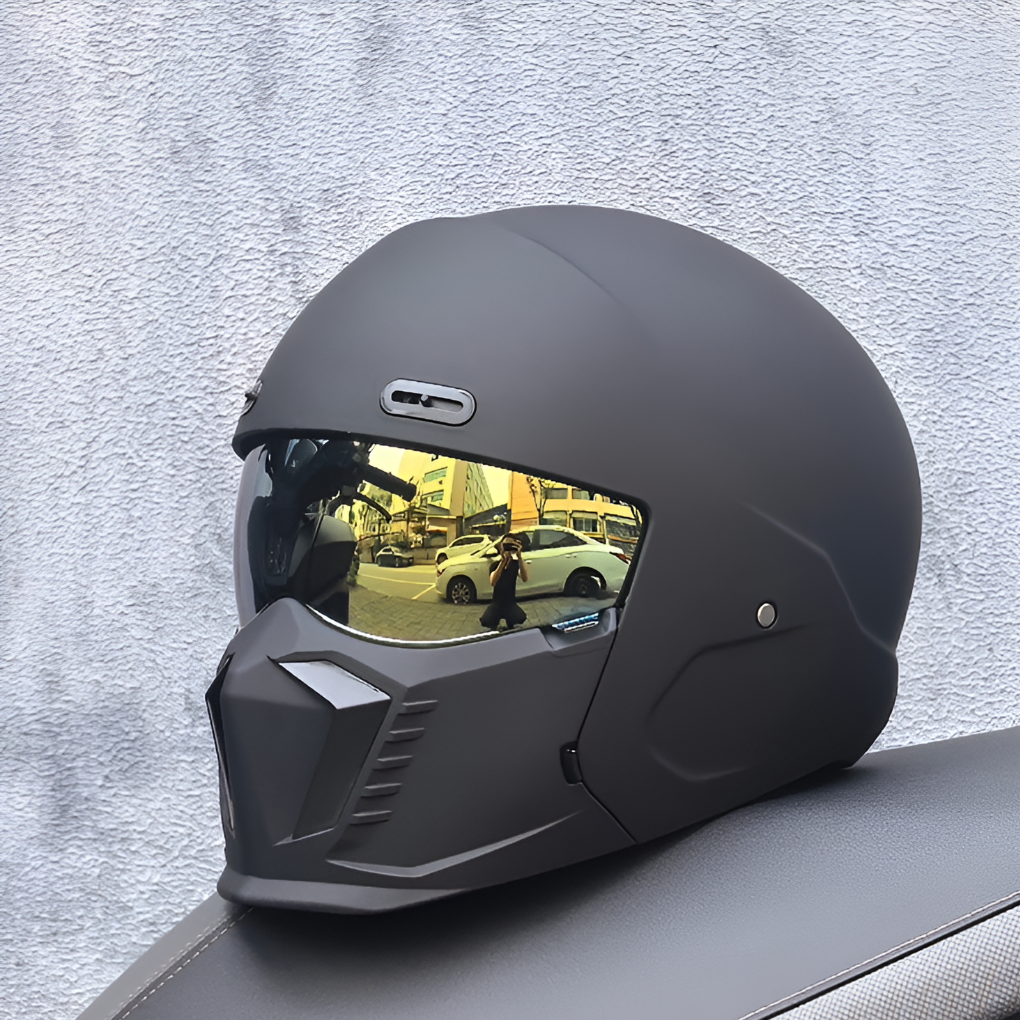 Oak & Coral | Motorcycle Helmet Full Face Modular Matte Black