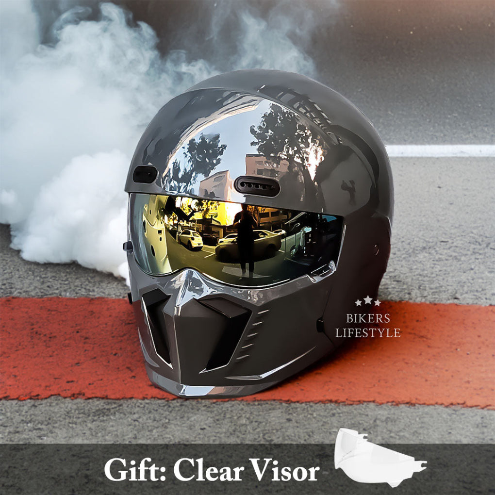 Oak & Coral | Motorcycle Helmet Full Face Modular Matte Black