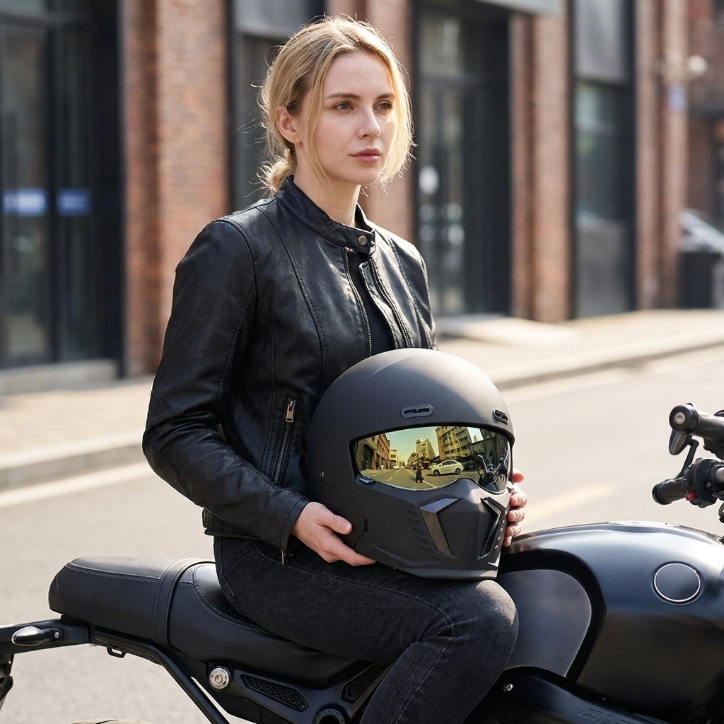 Oak & Coral | Motorcycle Helmet with Full Face Protection