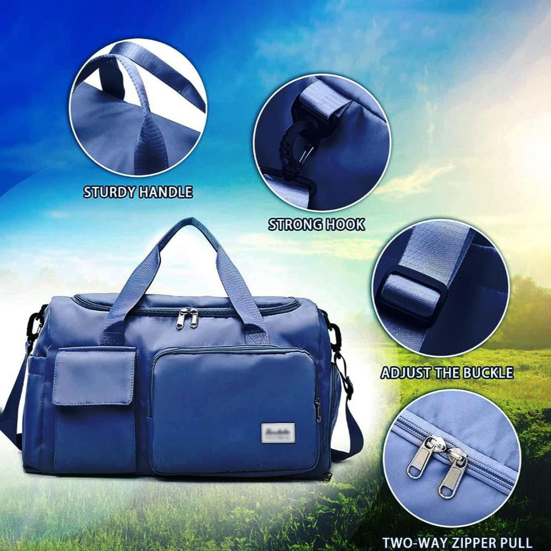 Oak & Coral | Multi-Pocket Travel Bag, Sports and Gym Duffle with Separate Shoe Compartment