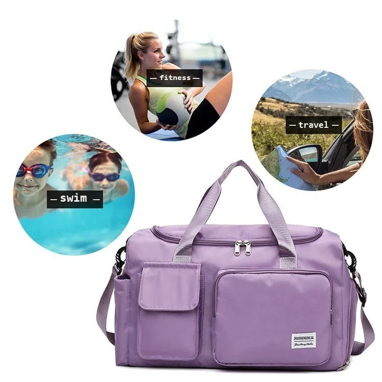 Oak & Coral | Multi-Pocket Travel Bag, Sports and Gym Duffle with Separate Shoe Compartment