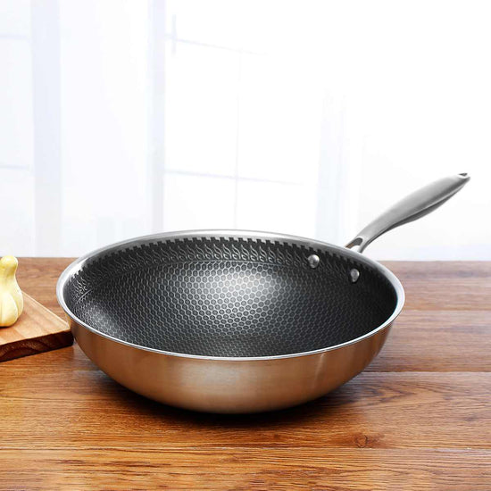 Oak & Coral | Non-Stick Honeycomb Frying Pan
