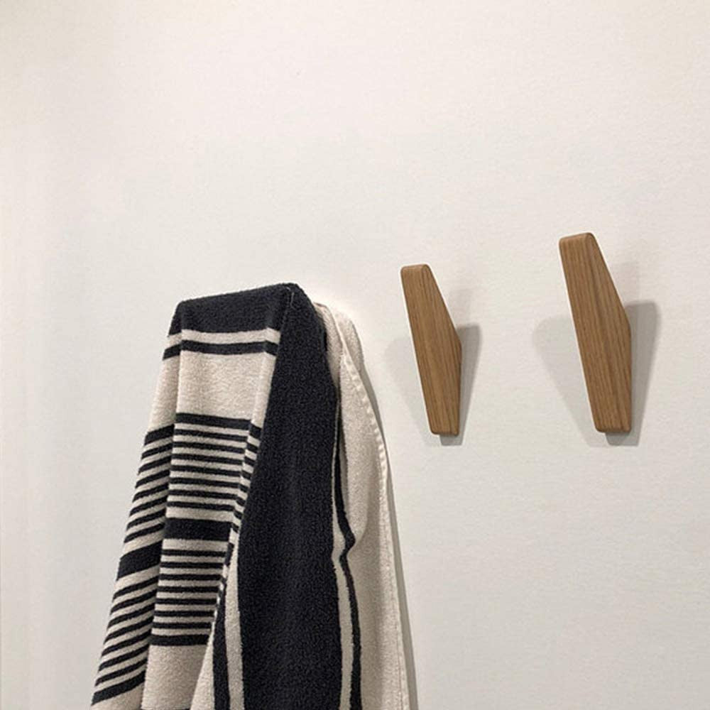 Oak & Coral | Nordhaak Wall Hooks Set – 6 Minimalist Clothes Hooks Made of Solid Wood