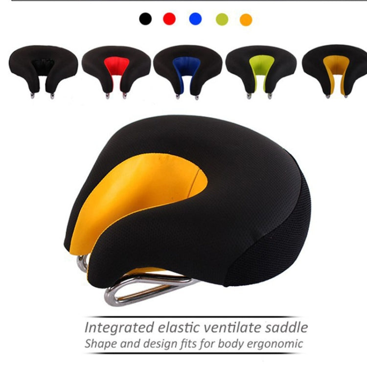 Oak & Coral | Nose-less Bicycle Saddle Mountain Bike Thick Soft Padding (Blue)