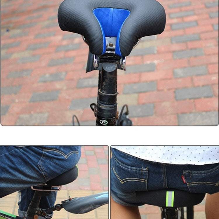 Oak & Coral | Nose-less Bicycle Saddle Mountain Bike Thick Soft Padding (Blue)
