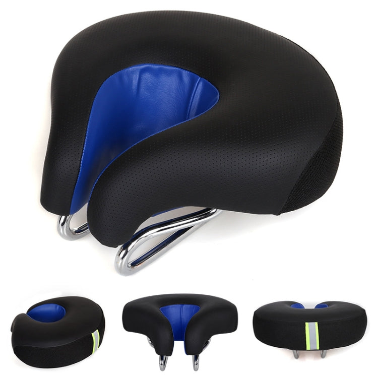 Oak & Coral | Nose-less Bicycle Saddle Mountain Bike Thick Soft Padding (Blue)