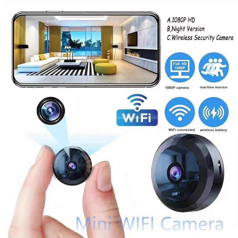 Oak & Coral | OPTIGUARD – Magnetic Mini WiFi Camera 1080P HD with Night Vision & Motion Detection