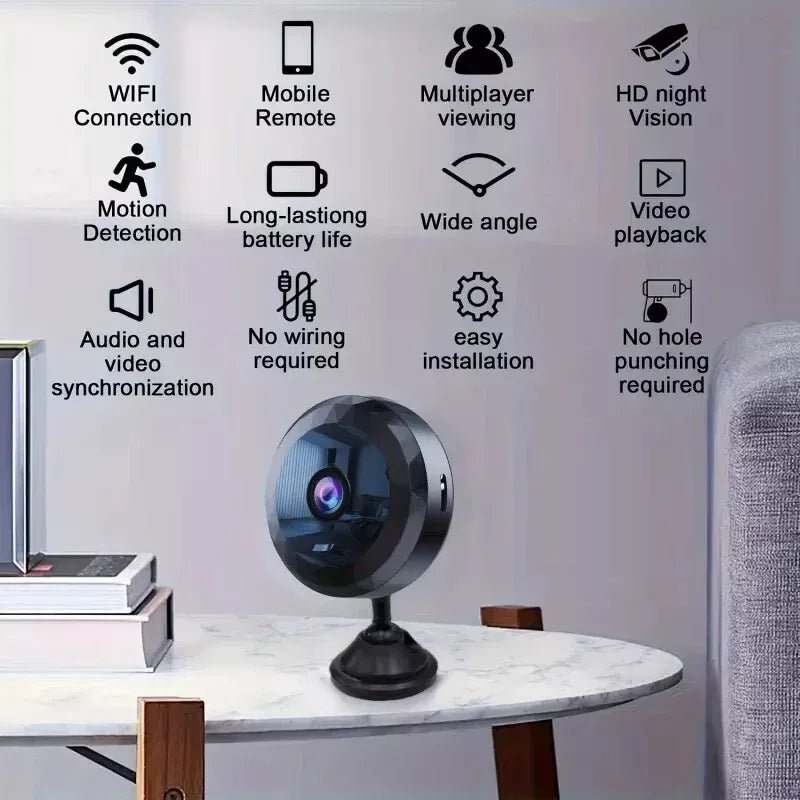 Oak & Coral | OPTIGUARD – Magnetic Mini WiFi Camera 1080P HD with Night Vision & Motion Detection