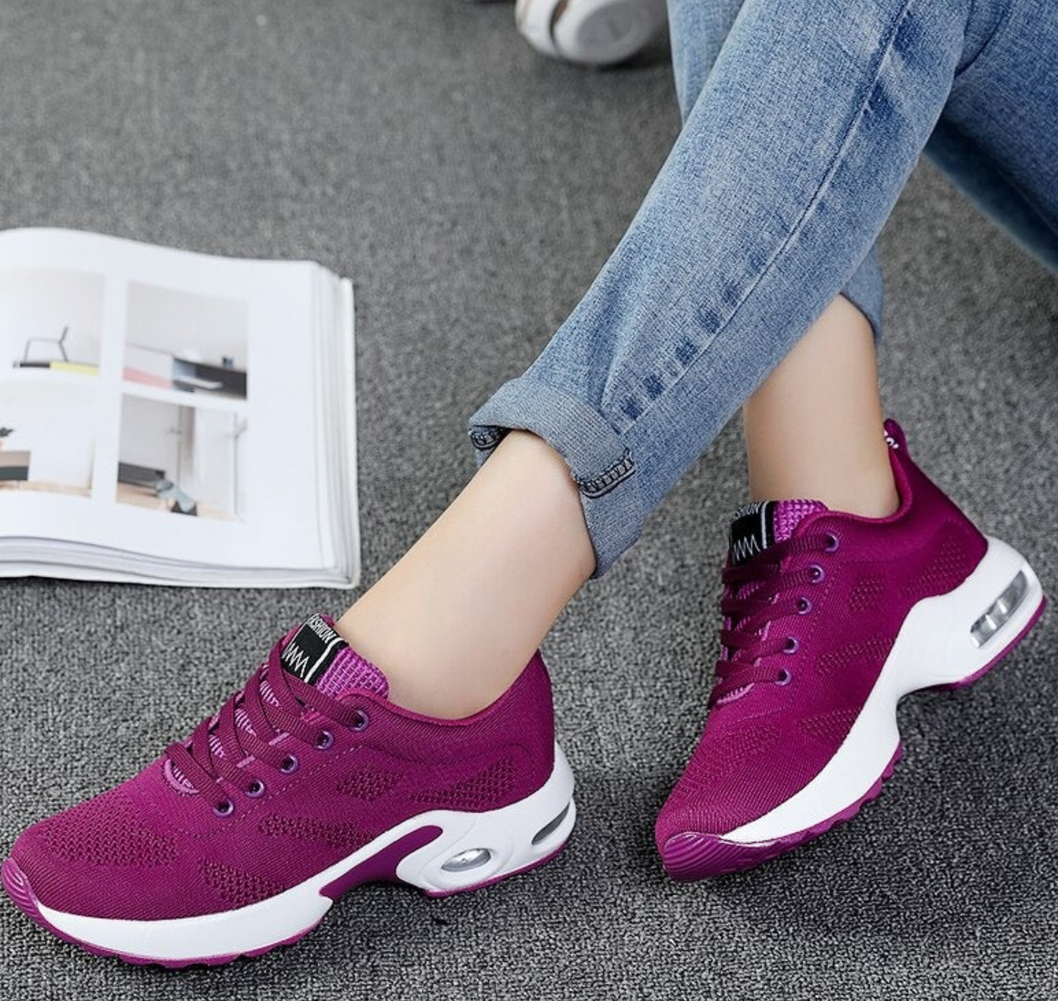 Oak & Coral - Orthopedic Lightweight, Breathable Sports Sneakers for Women | Sporty Casual Running Shoe with Air-Cushion Sole