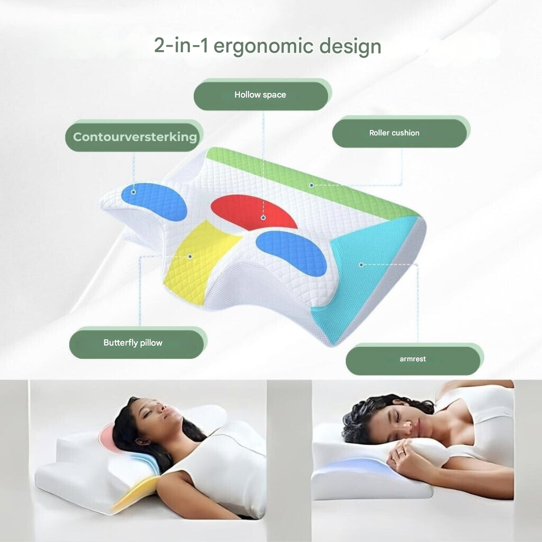 Oak & Coral | Orthopedic Pillow | Ergonomic Support for Neck and Back | Memory Foam