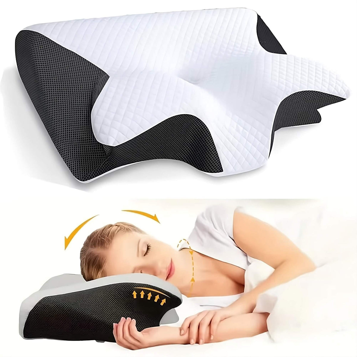 Oak & Coral | Orthopedic Pillow | Ergonomic Support for Neck and Back | Memory Foam