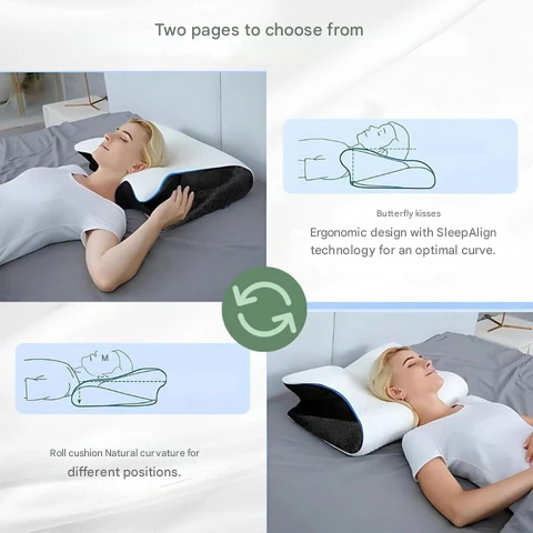 Oak & Coral | Orthopedic Pillow | Ergonomic Support for Neck and Back | Memory Foam
