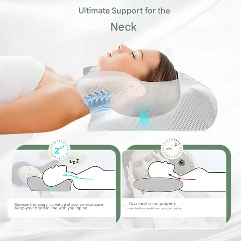 Oak & Coral | Orthopedic Pillow | Ergonomic Support for Neck and Back | Memory Foam